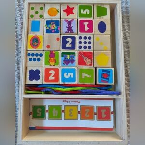 Melissa and Doug 33 Piece Blues Clues Wooden Lacing Beads Activity Learning Game